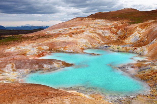 Volcán activo Leirhnjukur, Islandia